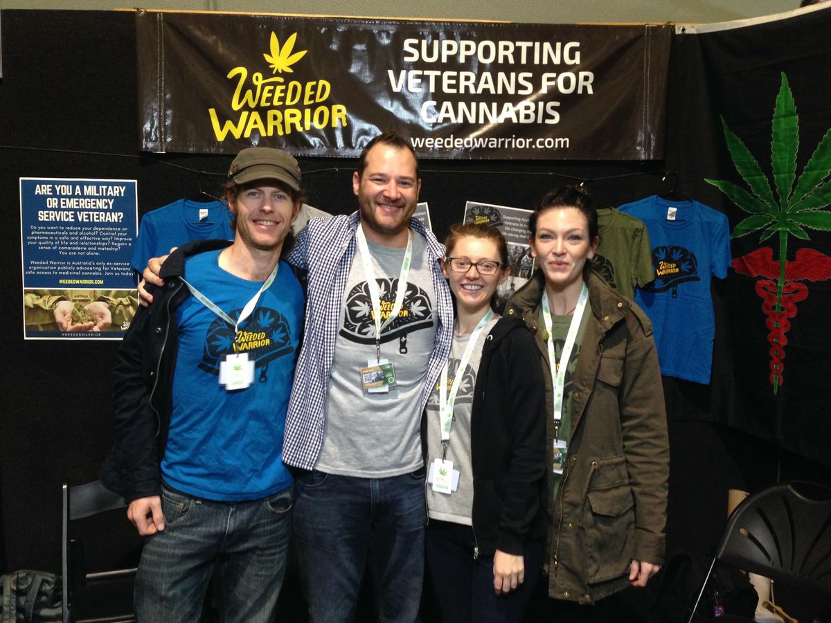 ThatDamonGuy's tweet photo. Had a great weekend at the #hhiexpo representing @WeededWarrior. Aussie veterans deserve a homecoming they can survive. ✌🏽#auspol #cannabis https://t.co/omo3TYm0VV