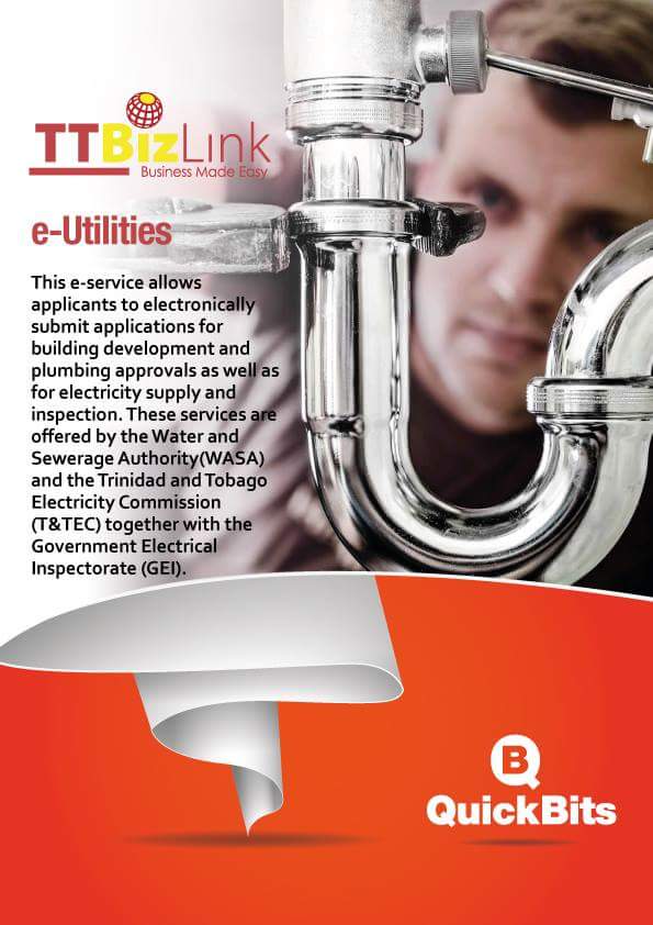 newsgovtt's tweet photo. Have you heard about TTBizlink's e-Utilities service? Check out @TradeMinistryTT MTI QuickBits for more. #eservices #singleelectronicwindow https://t.co/Xfzd2tUkAY