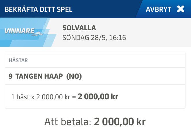 travtipsmedbb's tweet photo. Även TANGEN HAAP slänger vi en liten slant på till 31,31 #Elitloppet17 https://t.co/jUHQhShmKF