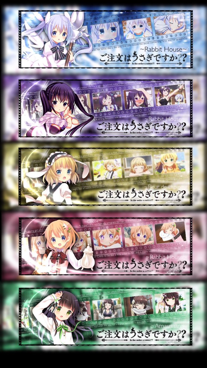 nryvmwj's tweet photo. ☪️ ごちうさ ヘッダー 《 チノ / リゼ / ココア / シャロ / 千夜 》

※保存・使用の際はRTお願いします
※保存用画像→返信欄
※過去作→#mint_header

#少しでもいいなと思ったらRT
#加工少しでもいいなと思ったらRT
#ごちうさ好きと繋がりたい https://t.co/Y1Ryvq90v1