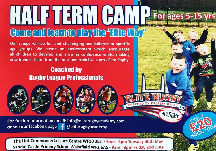 ERAWakefield's tweet photo. 🏉LAST FEW REMAINING PLACES🏉

We only have a few places left. Book TODAY! To avoid missing out! wakefield@eliterugbyacademy.com #elite https://t.co/HoC33VSAcg