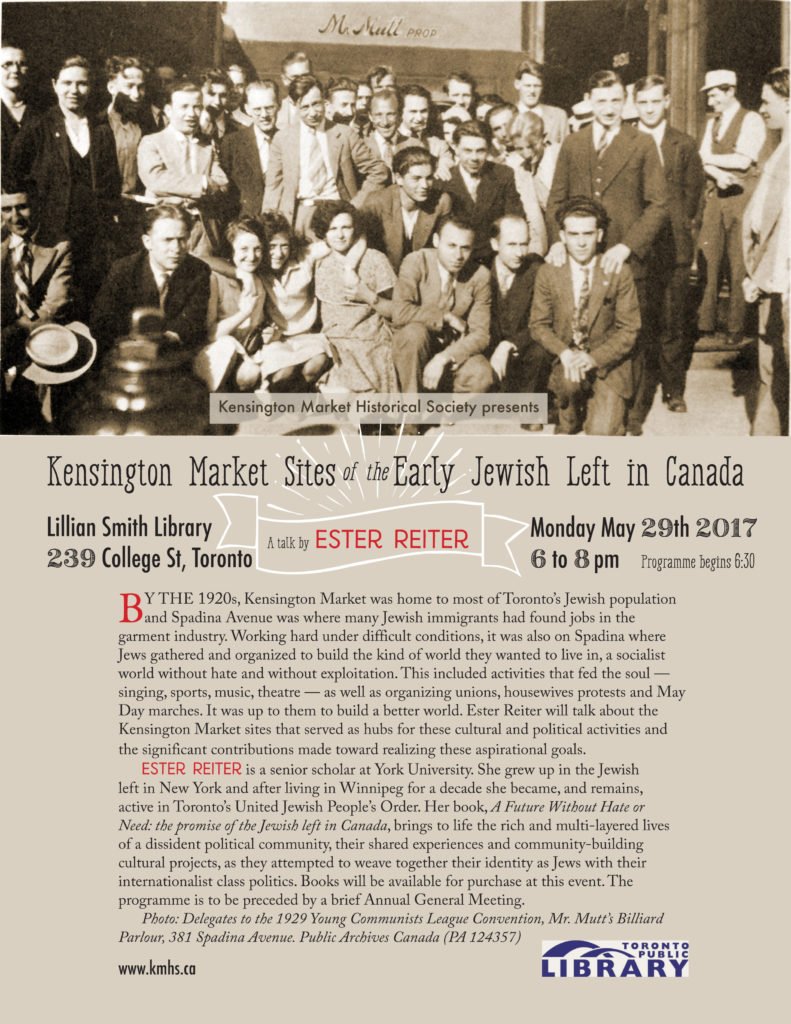 LeftwordsFest's tweet photo. Tomorrow "Sites of the Early Jewish Left in Canada" with Ester Reiter. #cdnhist #Jewish #kennsigntonmarket

https://t.co/cC12ehaLyX https://t.co/XxwizaalUx