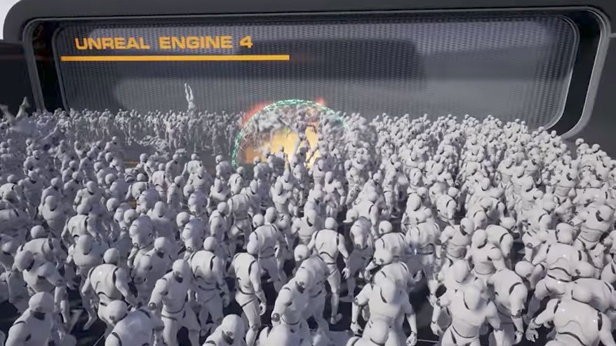 Blow up hordes of physically simulated characters with the new lightweight rigid body character simulation! epic.gm/ue416 #UE4