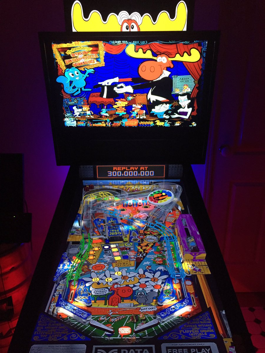 RustyPinball's tweet image. Rocky &amp;amp; Bullwinkle come to VPX #virtualpinball #retrogaming #pinball #rockyandbullwinkle