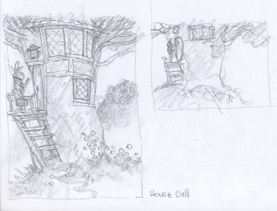 A bit more sketchbook - critters and thumbnails. 
