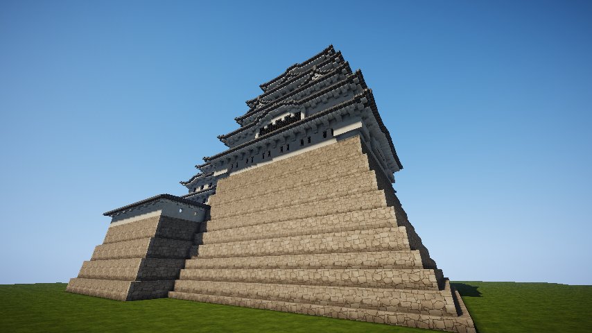 x9_gu's tweet photo. 姫路城製作project　そとっぺり完成!　ここから先は資料を探さねばならぬので制作は一時休止(´・ω・`)#minecraft #マイクラ https://t.co/kNFyQz5UFX