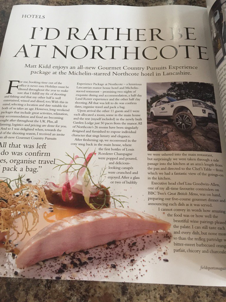 Fab article in @FieldsportsMag on <a href="/NorthcoteUK/">Northcote</a> this June issue <a href="/PeersComms/">PeersCommunications</a> <a href="/kayemathew/">kaye mathew</a> <a href="/LandRoverExp/">Land Rover Experience North Yorkshire</a> <a href="/KelbrookLodge/">Kelbrook Lodge</a>