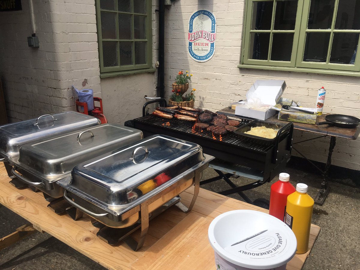 Our complimentary BBQ has kicked off in our beer garden! Donations to @alexswish from today's customers! #bbq #food #drink #beerfestival
