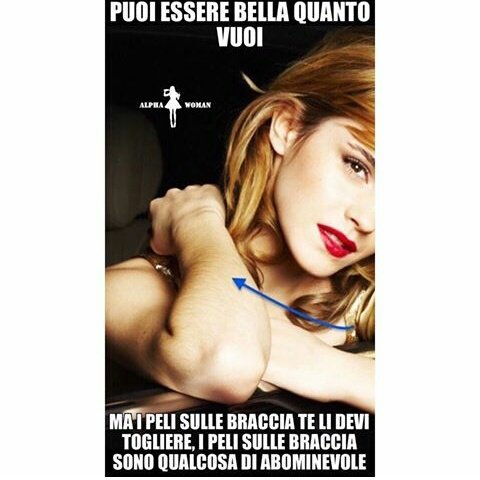 figacheduepalle's tweet photo. I PELI SULLE BRACCIA NON SONO QUALCOSA DI ABOMINEVOLE SONO QUALCOSA DI NATURALE CAPRE e ogni donna ha il diritto di decidere se farseli o no https://t.co/RmfXQGSTHC