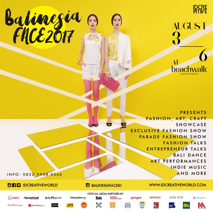 ngeventnyok's tweet photo. Hello #BALI #BalinesiaFACE2017 akan hadir di @beachwalk_bali Agustus 3-6. Info Follow @idcreativeworld https://t.co/EsIREtENlS