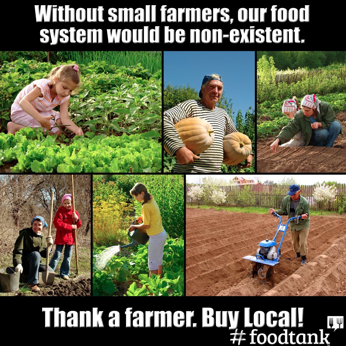 foodtank's tweet photo. Without small farmers our food system would be non existent. Thank a farmer! #FoodTank https://t.co/HVShmp2rRh