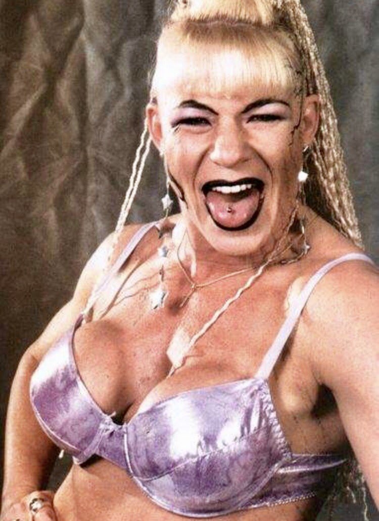wrestlerweekly's tweet photo. FOR THE MONTH OF MAY WRESTLER WEEKLY WILL HONOR WOMEN WHO MADE THEIR MARK ON #WRESTLING #wwMay DAY 28 is #LunaVachon @LunaVachon #WWE #USWA https://t.co/4aox4t31xG