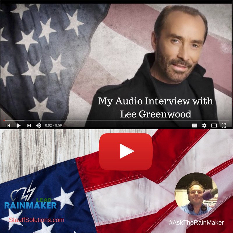 My AUDIO Interview with Lee Greenwood AskTheRainMaker #GodBlessTheUSA bit.ly/2qwWDlj