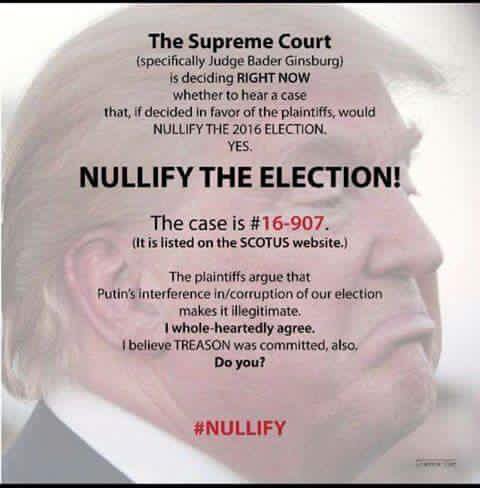 #NullifyTheElection
#InstallHillary
#LockHimUp
#TrumpRussiaEspionage 
#KushnerRussia 
#MAGA defeat all Republicans!
