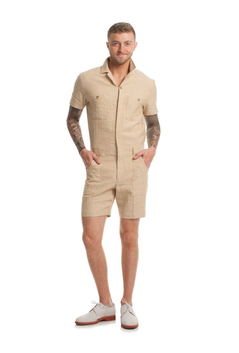 Men's jumpsuits aren't just 4 #Indy500 racers. LA's <a href="/MrTurk/">Mr Turk</a> can't keep them in stock! Listen: bit.ly/2saPIPY #rompers #mensfashion