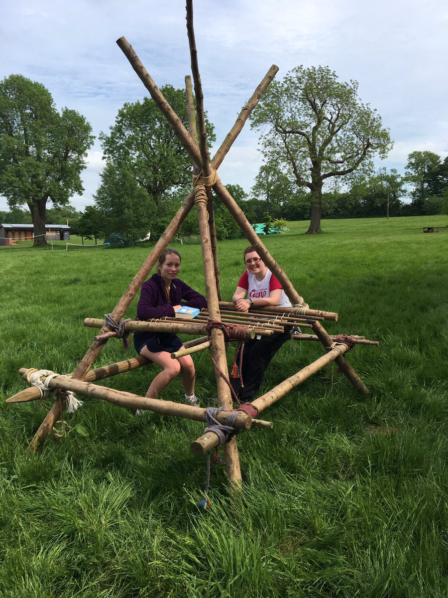 Denmark2017's tweet photo. Did some pioneering this morning in preparation for our adventure to Denmark Jamboree! @GirlguidingMids #sonderborgsweethearts #denmark2017 https://t.co/ZYvNl5KVgL