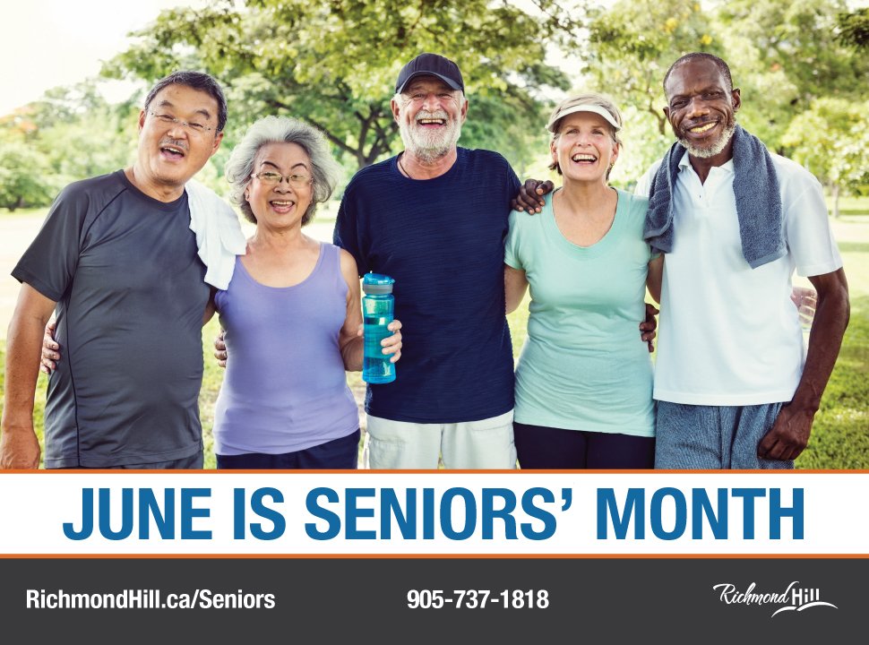 June is seniors month! Visit our website to find out what we have planned.  -->RichmondHill.ca/Seniors https://t.co/7eNrjR6dXZ