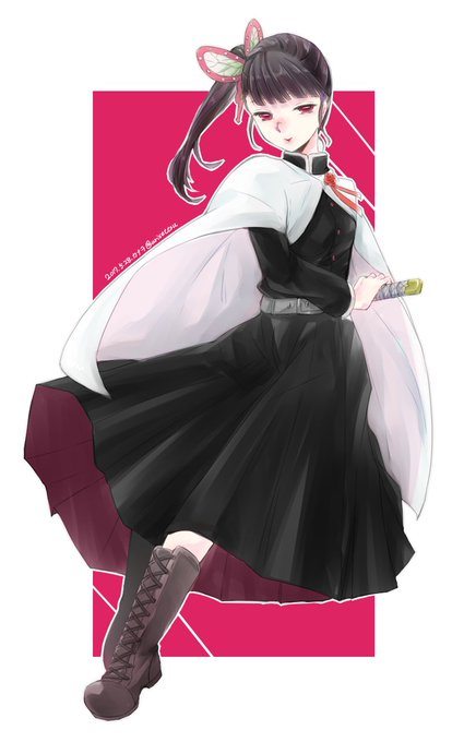 瓜雪さんがTwitterに投稿した栗花落カナヲ(鬼滅の刃)のイラスト。