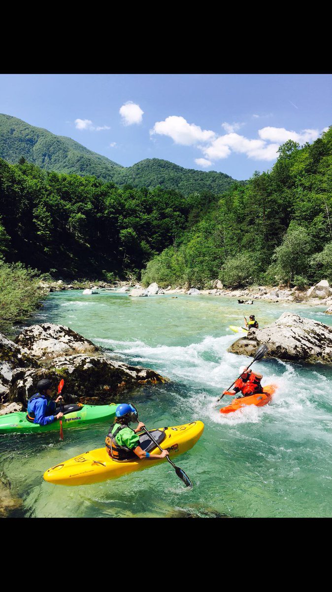 Fluidskills's tweet photo. Great day 1 in Slovenia with three groups out playing the river. @PyranhaKayaks @dewerstoneUK @Surfplugs #riverkayak #slovenia #fluidskills https://t.co/V3OCmxGyIF