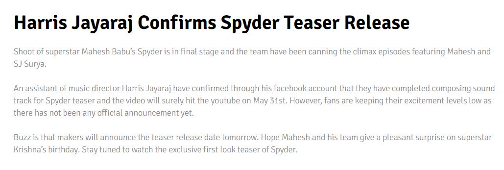 pavan1230's tweet image. #SpyderTeaserOnMay31st 💃💃