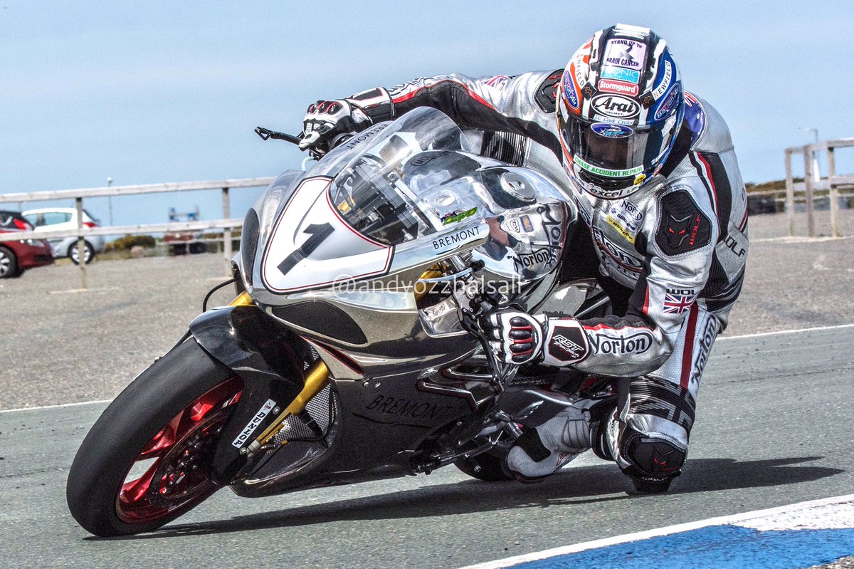 AndyOzzHalsall's tweet photo. A first look at Davo on the Norton carrying the number 1 plate, testing today at Jurby #iomTT2017 https://t.co/uPcfmK9awG