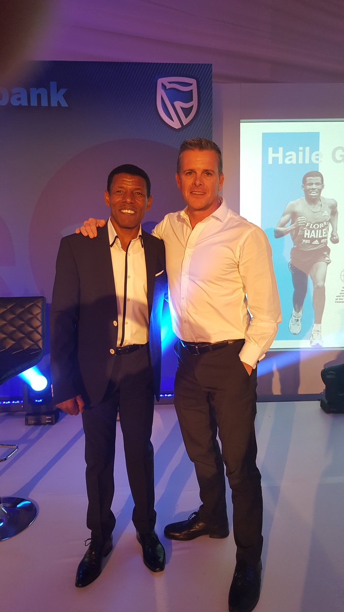 HawthorneMike's tweet photo. What a week. Fantastic @StandardBankZA  PBB conference and meeting the great Haile Gebrselassie @HaileGebr https://t.co/Ao80g8smnh