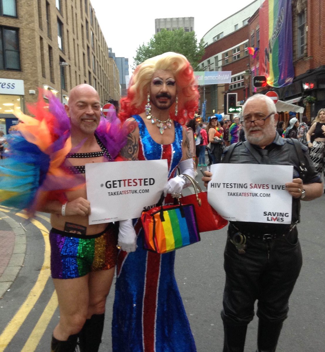 SavingLivesUK's tweet photo. .@GayTimesMag the team is at #BrumPride encouraging peeps to #GetTested #HIV postal kits tests at https://t.co/9PKAHTScoc with code #Save17 https://t.co/1eRfHTy4RI