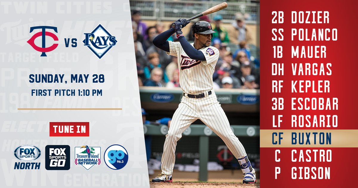 #MNTwins look to win the series today against the Rays. atmlb.com/2rLL4vp https://t.co/arLb7ev65o