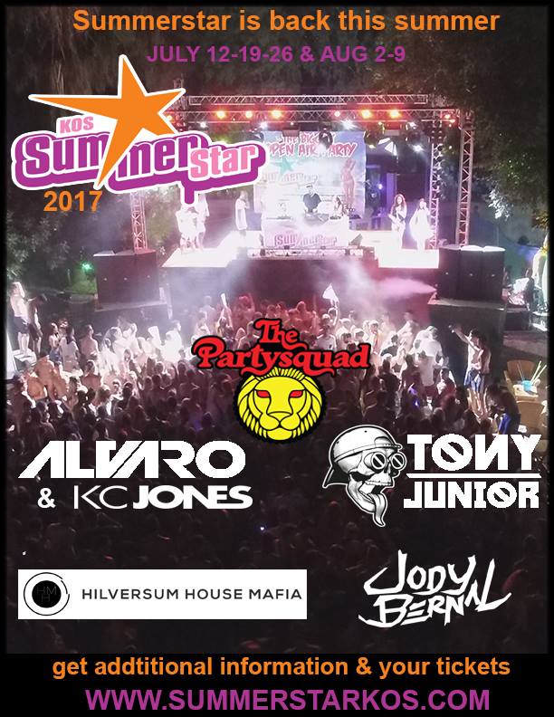 Tof om dit jaar deel uit te mogen maken van 'Summerstar Kos'. Nog een maandje, en dan een avondje F E E S T op z'n Grieks.