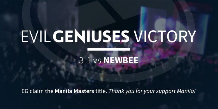 It's done. EG are your CHAMPIONS. #ManilaMasters #BleedBlue