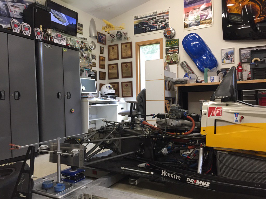 Great weekend for racers and fans. Finishing set up on the FF. Watched F1, Indy on in the shop and then Charlotte.