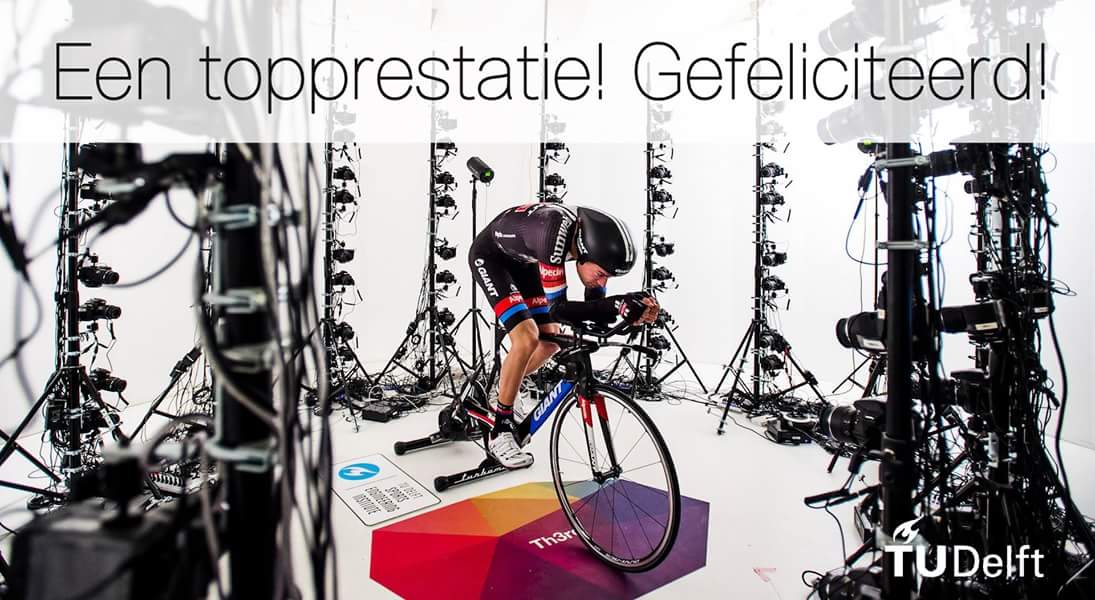tudelft's tweet photo. Het was een eer vorig jaar met jou en Sunweb samen te werken aan een nieuw tijdritpak. Wat een topprestatie! Tom #Dumoulin gefeliciteerd! https://t.co/PQRRsMVWNf