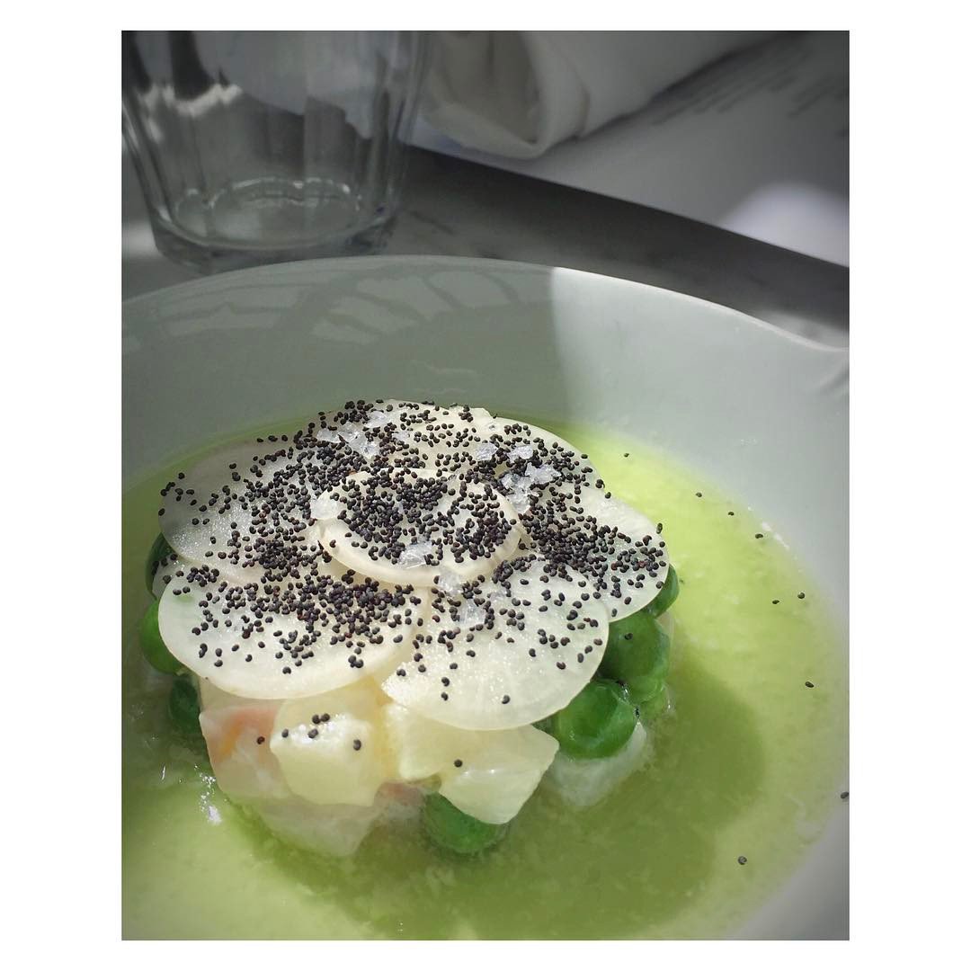 We'll be closed tomorrow, Mon 5/29, for Memorial Day. Pictured: #halibut ceviche, radish, english peas, poppy seed. instagram.com/p/BUmhr6IlvQ4/