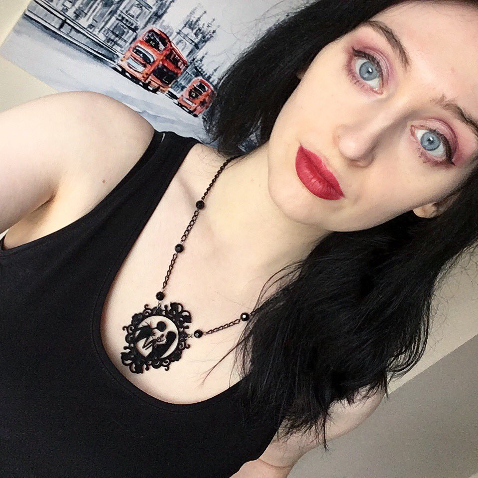 #TheNightmareBeforeChristmas necklace from #Cherryloco and make up from #KatVonDBeauty what could be better for a Sunday?