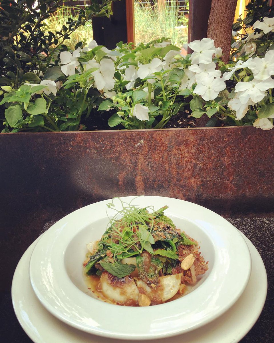 Brunch is served! Braised #lamb, baby turnips, bagna cauda, pea vines, crushed almonds. instagram.com/p/BUmHdUeFeOI