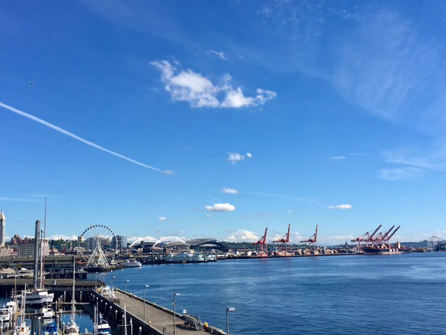 BUTCHBLUM's tweet photo. #soSeattleSunday @PortofSeattle #pier66 #mountrainier #seattlegreatwheel #elliotbay https://t.co/l7tG35PqEi