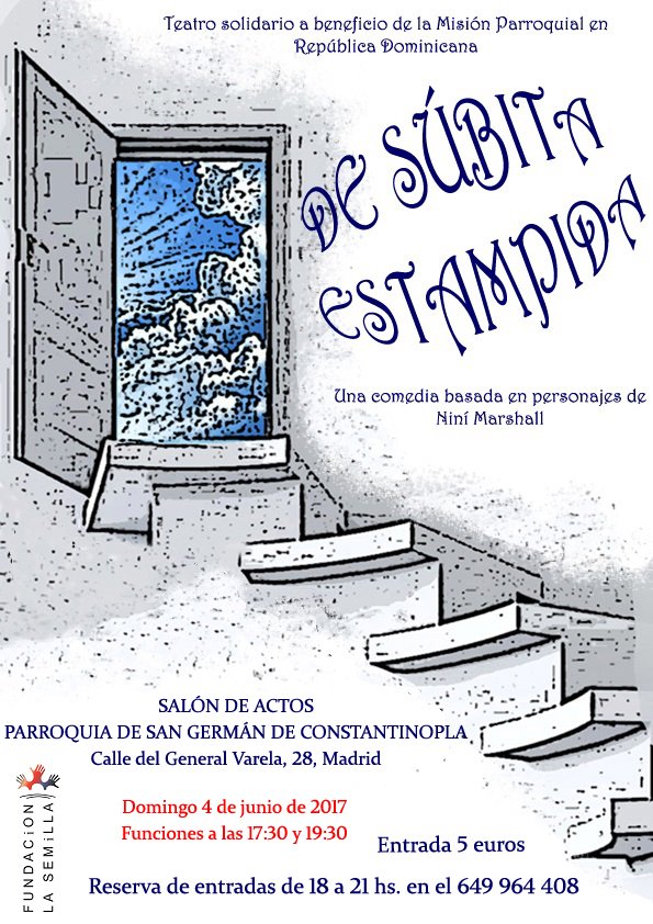 semillateatro's tweet photo. ¡NUEVA OBRA! ¡ESTRENO el domingo! Colaboramos con la parroquia de San Germán en sus proyectos en Rep. Dominicana. Reservas hasta el sábado https://t.co/fWf3o6BCEA