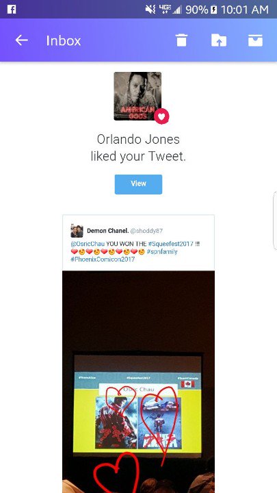 shoddy87's tweet photo. @OsricChau @TheOrlandoJones This made my day!!! ππππ #PhoenixComicon2017 #BestDayEver #spnfamily #Squeefest2017 https://t.co/ZoHZLaziN3
