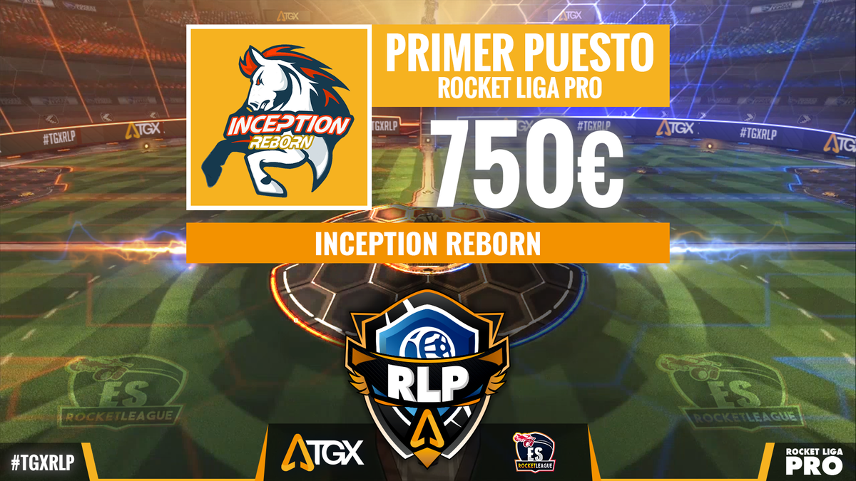 RocketLigaPro's tweet photo. Y ahora sí... ¡GRAN CAMPEÓN DE LA #TGXRLP! @InceptionRBRN, segundo campeón de la @RocketLiga Pro, se lleva el primer premio de 750€. @TGXes https://t.co/VCFX570QYP