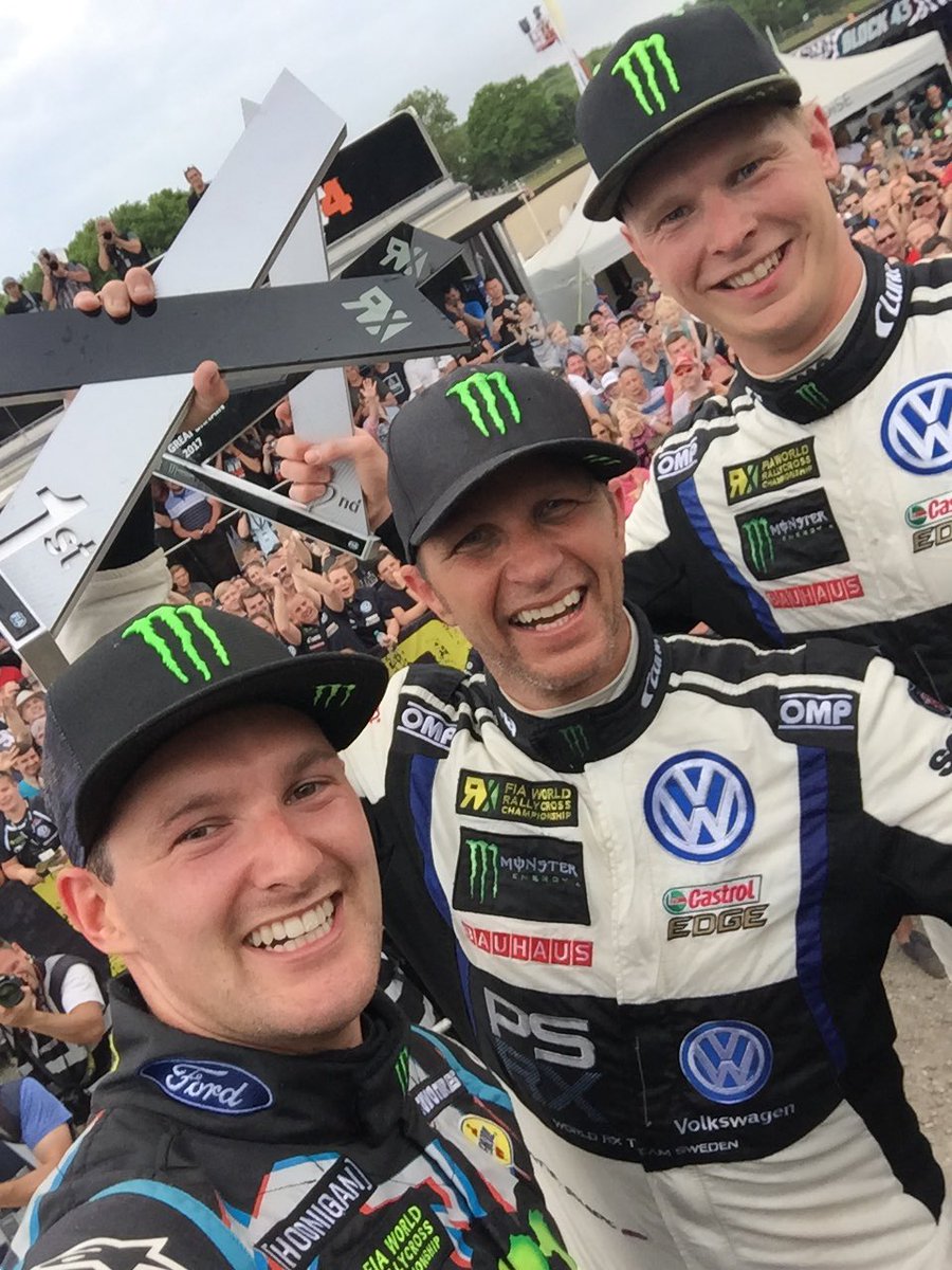 fia_rallycross's tweet photo. It's an #RXselfie for your #LyddenRX top 3! 

1st - @Petter_Solberg 
2nd - @JohanKMS88 
3rd - @AndreasBakkerud 

#WorldRX https://t.co/uU6GnAIgew