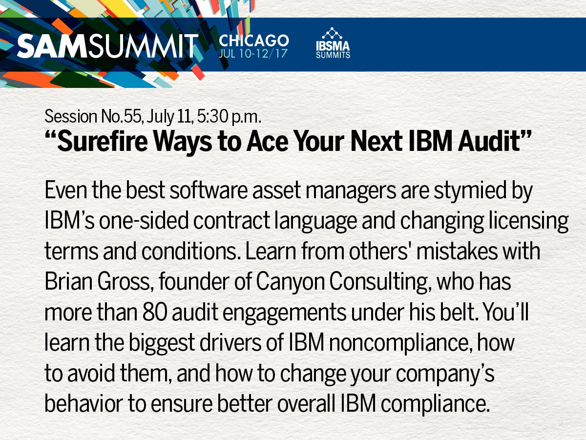 SAMSummit_IBSMA's tweet photo. Nearly 70 sessions on everything software and IT asset management. Reg at https://t.co/dly7fxraZl #SAMsummit #IBM https://t.co/MlJo9N3Alj