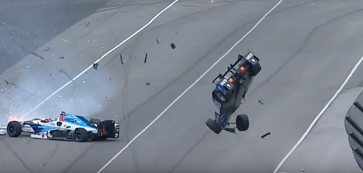 RoadandTrack's tweet photo. This is the craziest Indy 500 crash we’ve ever seen. https://t.co/ADAYCvNhKi https://t.co/coZwRT9GEe