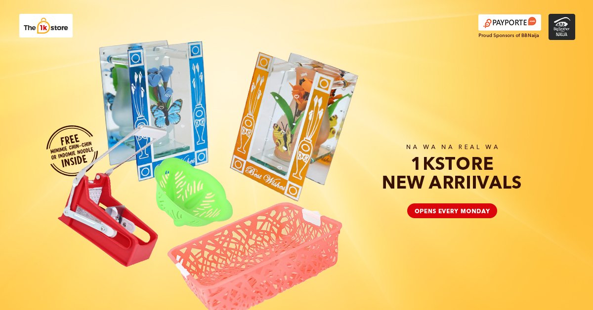 PayPorte's tweet photo. Yippee! #PayPorte1KStore returns tomorrow stocked with cool #NewArrivals. Store opens at 12AM. #DiscountStore #1KStore #PayPorte #JustForYou https://t.co/dx5f803wsE
