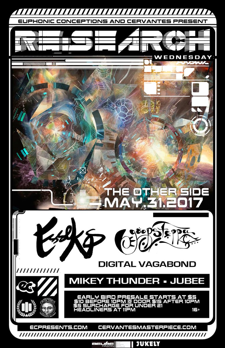 🚨#CONTESTALERT🚨 
Win a pair of #FREETICKETS to <a href="/EsseksMusic/">Esseks</a> <a href="/goopsteppa/">goopsteppa</a> <a href="/digitalvagab0nd/">Patrick Boyle</a> this #ReSearchWednesday bit.ly/2qnZ5PT