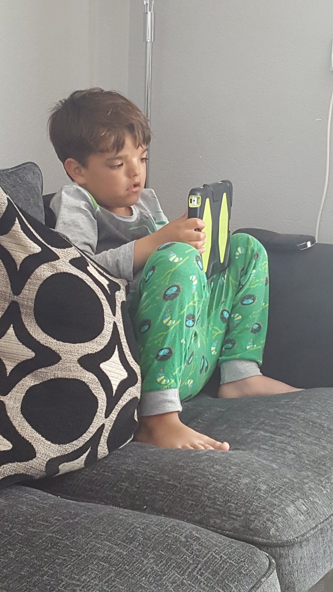 Zebramummy78's tweet photo. @ITV @JasonManford My little boy is obsessed with Big Heads. He is currently  sat recording it all on his ipad. #autismobsession https://t.co/FgqQmJOQRy