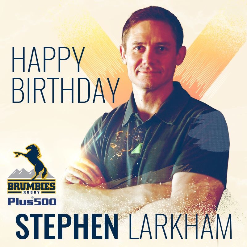 BrumbiesRugby's tweet photo. Happy Birthday to @BrumbiesRugby Head Coach Stephen Larkham! 🎂🎂🎂

#HappyBirthdayBernie https://t.co/FsncmdWogS