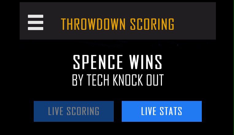 Throwdownscore's tweet image. Check out the post fight stats from #BrookSpence For fight stats, download the @Throwdownscore app for free.