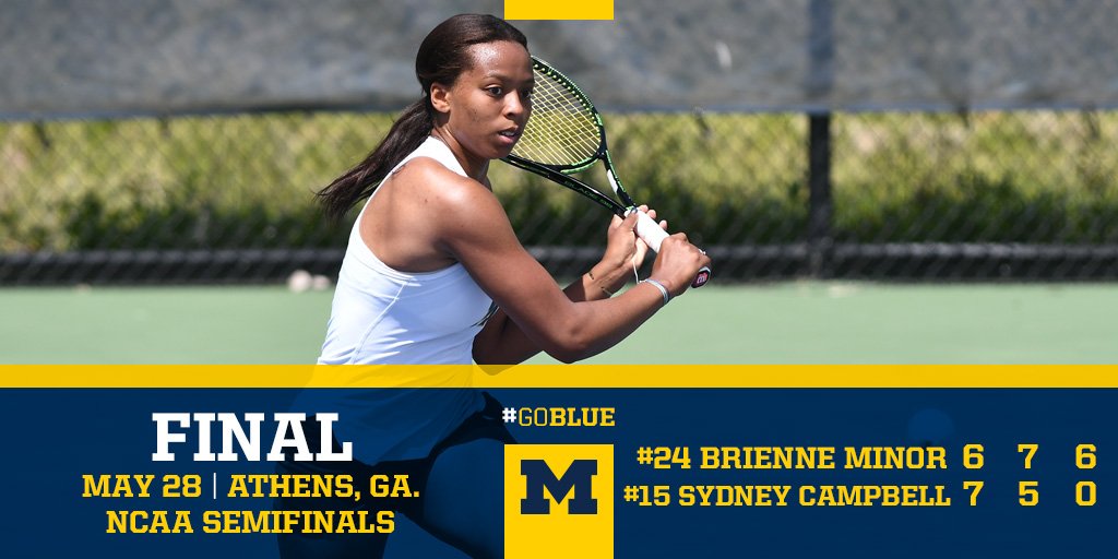 W: CHAMPIONSHIP BOUND! <a href="/brienne_minor/">Bri Minor</a> rallies for the three-set win over Vandy's Sydney Campbell! #goblue #ncaatennis