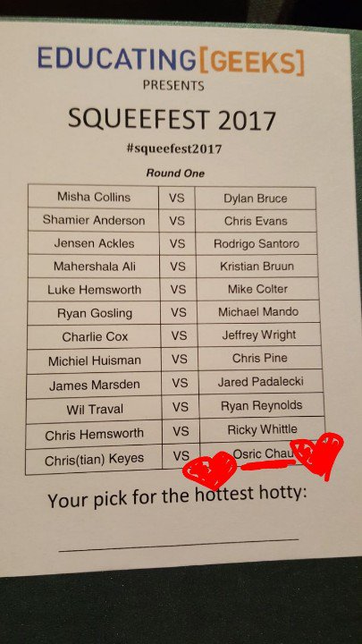 shoddy87's tweet photo. @OsricChau who you were up against last night. #Squeefest2017 #PhoenixComicon2017 #CanadaTeam https://t.co/4Fyz2CWsUX