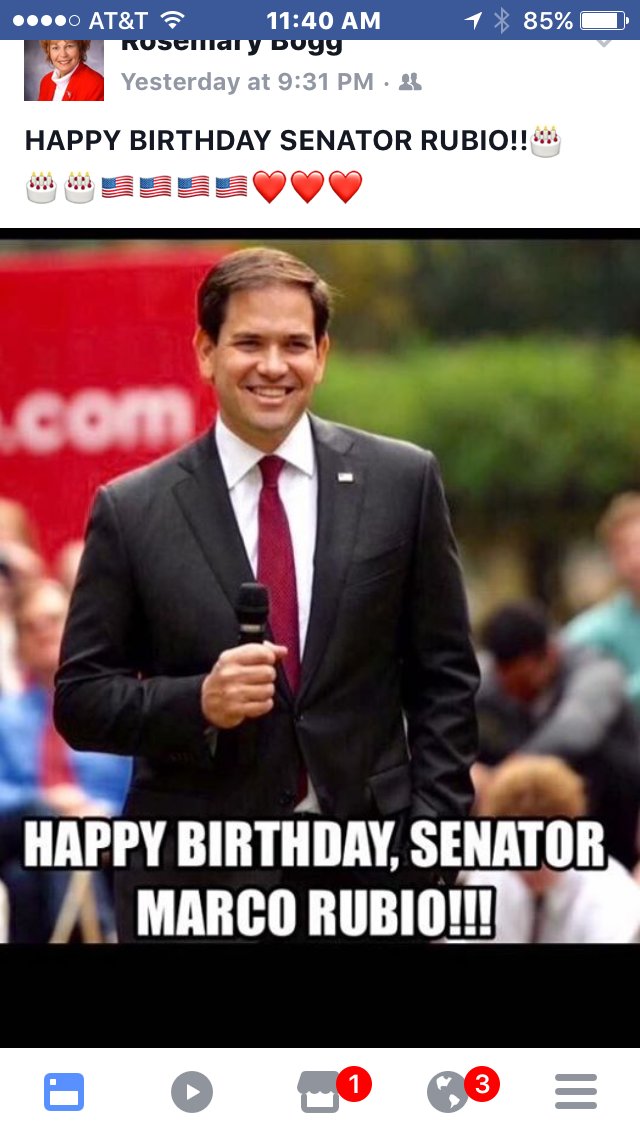   Happy Birthday to my favorite Senator Marco Rubio.. We love you 